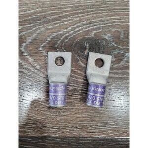 BURNDY‎ 4/0 Copper Crimp Lug Terminal Purple 1 Hole Compression 3/8 inch #L
